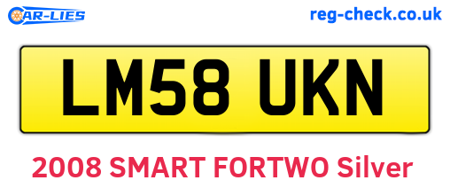 LM58UKN are the vehicle registration plates.