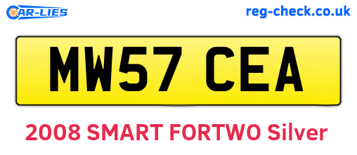MW57CEA are the vehicle registration plates.