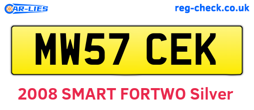 MW57CEK are the vehicle registration plates.