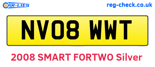 NV08WWT are the vehicle registration plates.