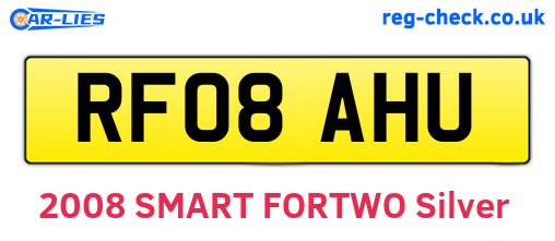 RF08AHU are the vehicle registration plates.