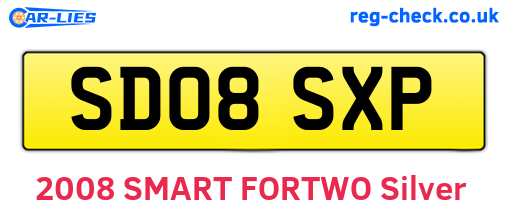 SD08SXP are the vehicle registration plates.