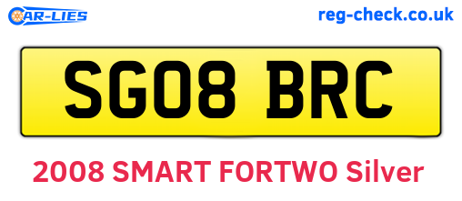 SG08BRC are the vehicle registration plates.