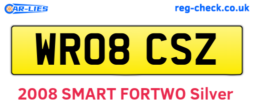 WR08CSZ are the vehicle registration plates.