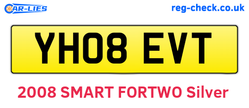 YH08EVT are the vehicle registration plates.