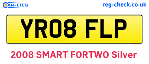 YR08FLP are the vehicle registration plates.