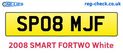 SP08MJF are the vehicle registration plates.