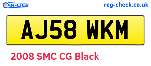 AJ58WKM are the vehicle registration plates.