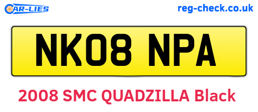 NK08NPA are the vehicle registration plates.