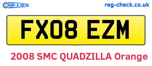 FX08EZM are the vehicle registration plates.