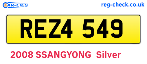 REZ4549 are the vehicle registration plates.
