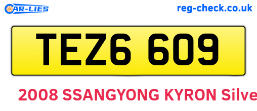 TEZ6609 are the vehicle registration plates.