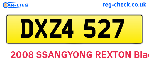 DXZ4527 are the vehicle registration plates.