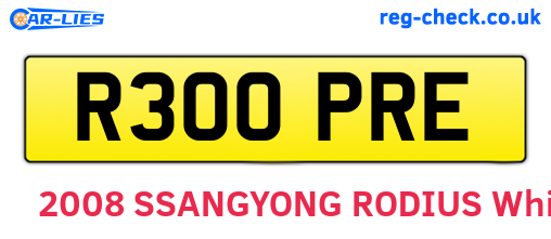 R300PRE are the vehicle registration plates.