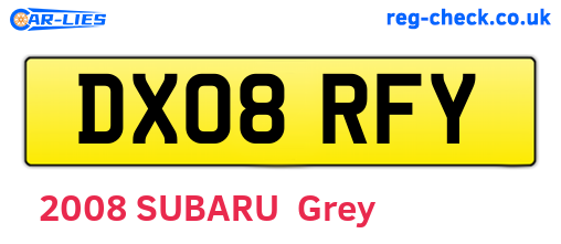 DX08RFY are the vehicle registration plates.