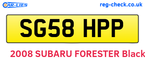SG58HPP are the vehicle registration plates.