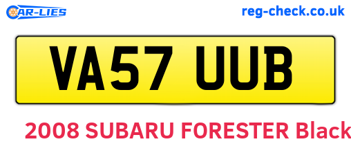 VA57UUB are the vehicle registration plates.