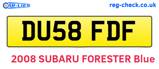 DU58FDF are the vehicle registration plates.