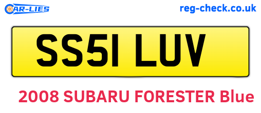 SS51LUV are the vehicle registration plates.