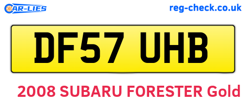 DF57UHB are the vehicle registration plates.