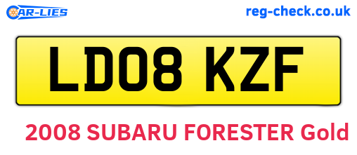LD08KZF are the vehicle registration plates.