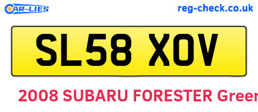 SL58XOV are the vehicle registration plates.