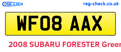 WF08AAX are the vehicle registration plates.