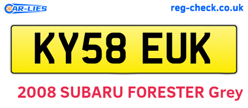 KY58EUK are the vehicle registration plates.