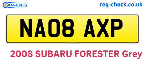 NA08AXP are the vehicle registration plates.