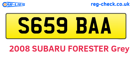 S659BAA are the vehicle registration plates.