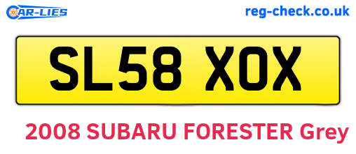 SL58XOX are the vehicle registration plates.