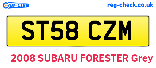 ST58CZM are the vehicle registration plates.