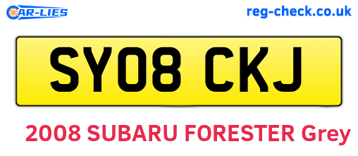SY08CKJ are the vehicle registration plates.