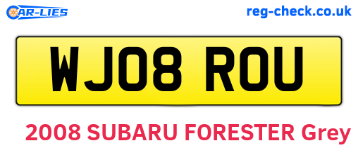 WJ08ROU are the vehicle registration plates.