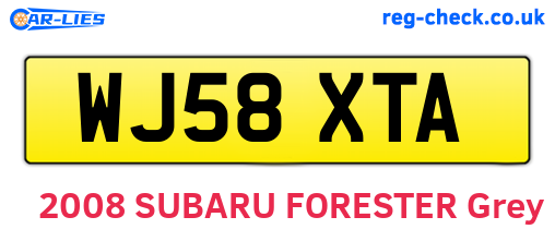 WJ58XTA are the vehicle registration plates.