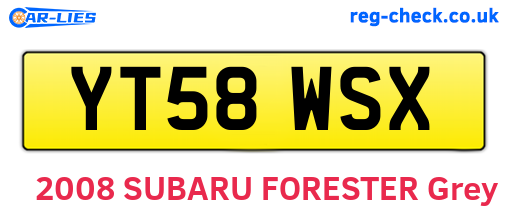 YT58WSX are the vehicle registration plates.