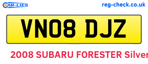 VN08DJZ are the vehicle registration plates.