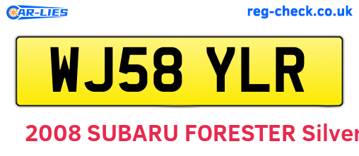 WJ58YLR are the vehicle registration plates.