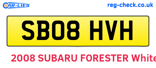 SB08HVH are the vehicle registration plates.
