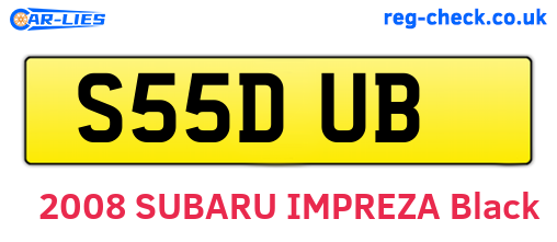 S55DUB are the vehicle registration plates.