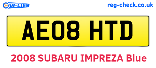 AE08HTD are the vehicle registration plates.