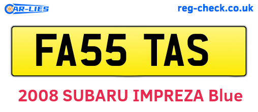 FA55TAS are the vehicle registration plates.