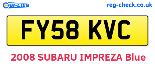 FY58KVC are the vehicle registration plates.