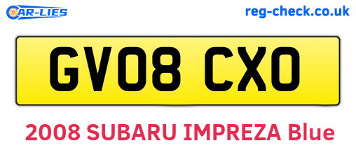GV08CXO are the vehicle registration plates.