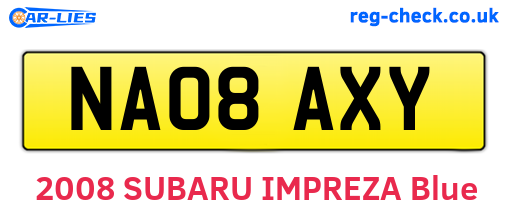 NA08AXY are the vehicle registration plates.