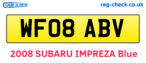 WF08ABV are the vehicle registration plates.
