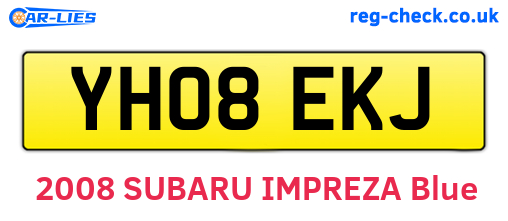 YH08EKJ are the vehicle registration plates.
