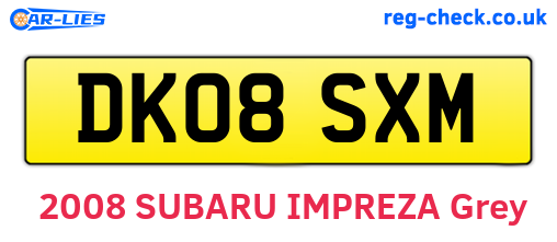 DK08SXM are the vehicle registration plates.