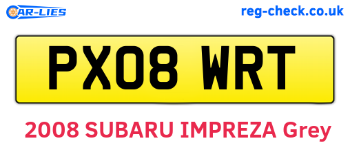 PX08WRT are the vehicle registration plates.