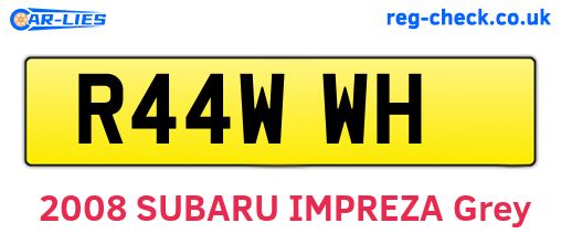 R44WWH are the vehicle registration plates.